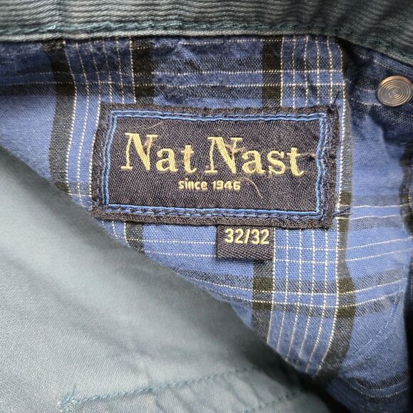 Nat Nast Chino Pants Mens Sz 32 x 32 Blue Casual Preppy Straight Leg - Picture 3 of 6